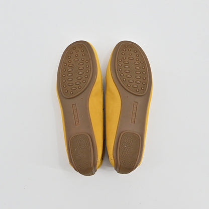 Talbots Tassel Moccasin Loafer Shoes Womens Size 7 Mustard Yellow Suede Leather
