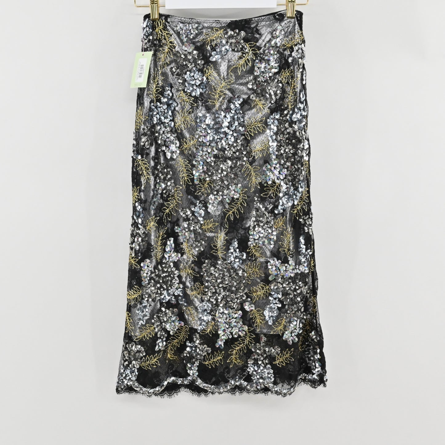 Clements Ribeiro Black Sequin Skirt Size 10