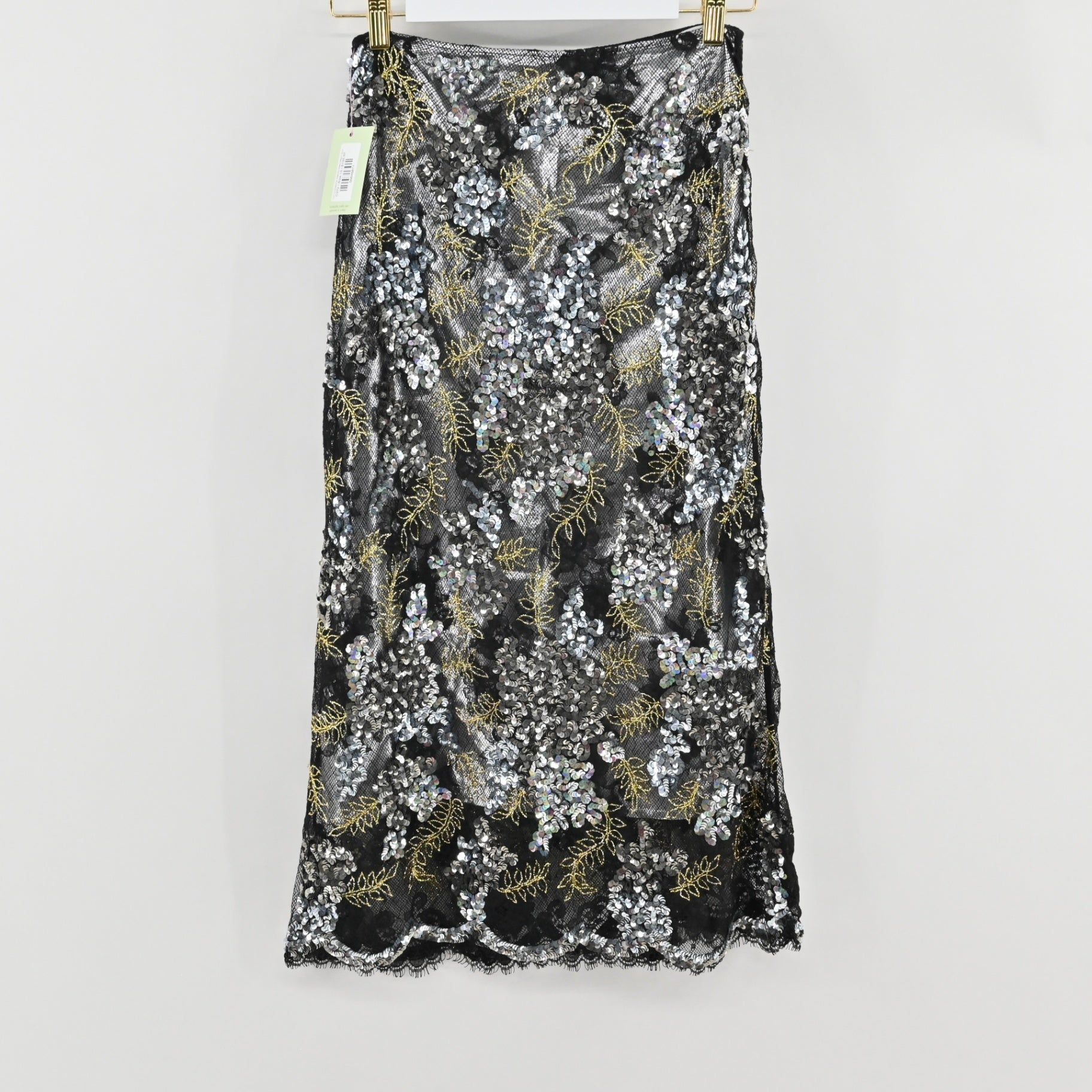 Clements Ribeiro Black Sequin Skirt Size 10