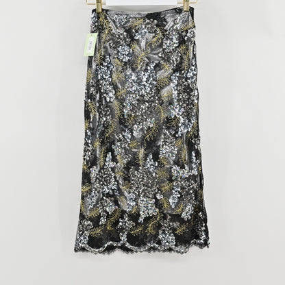 Clements Ribeiro Black Sequin Skirt Size 10