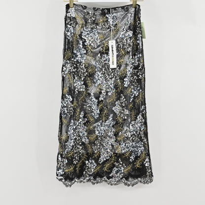 Clements Ribeiro Black Sequin Skirt Size 10