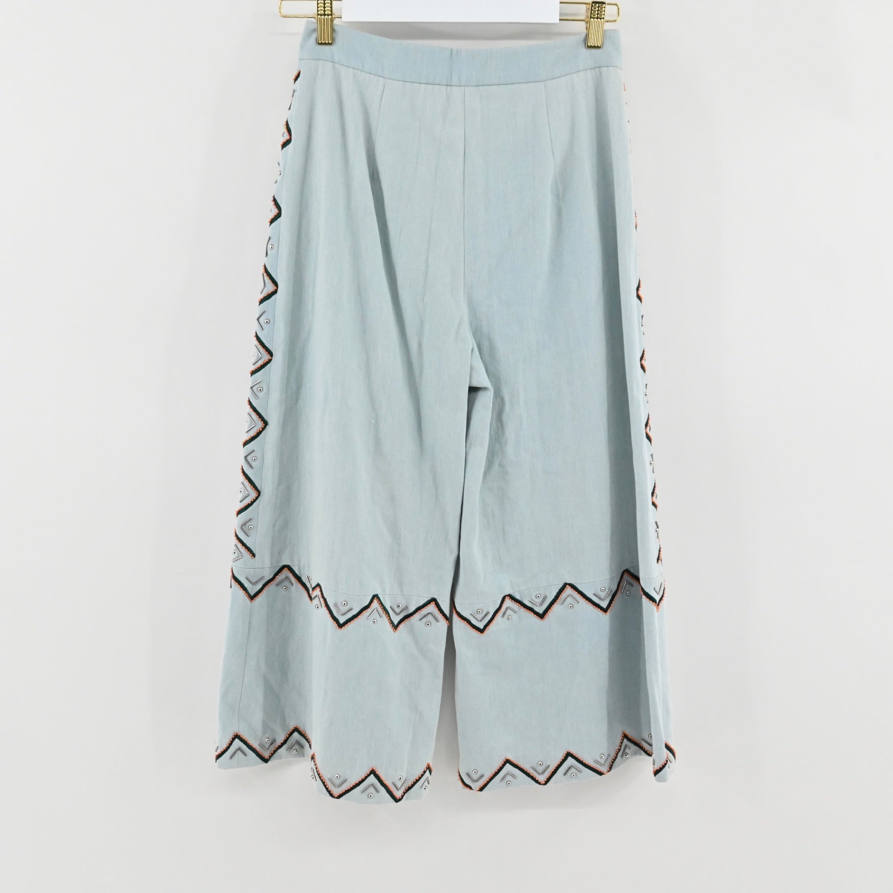 NWT ANHHA Denim Embroidered Culottes