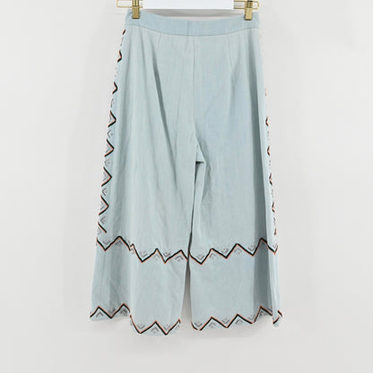 NWT ANHHA Denim Embroidered Culottes
