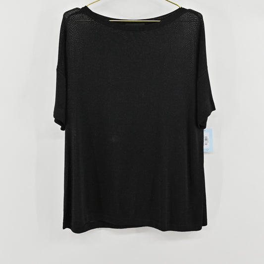 St. John Black Shimmer Knit Top Size M