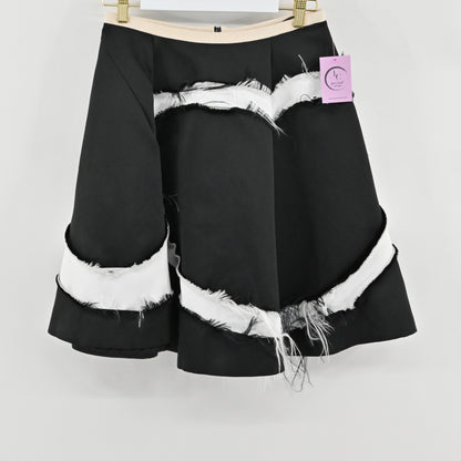NWT ODEEH Black Distressed Skirt Size 38