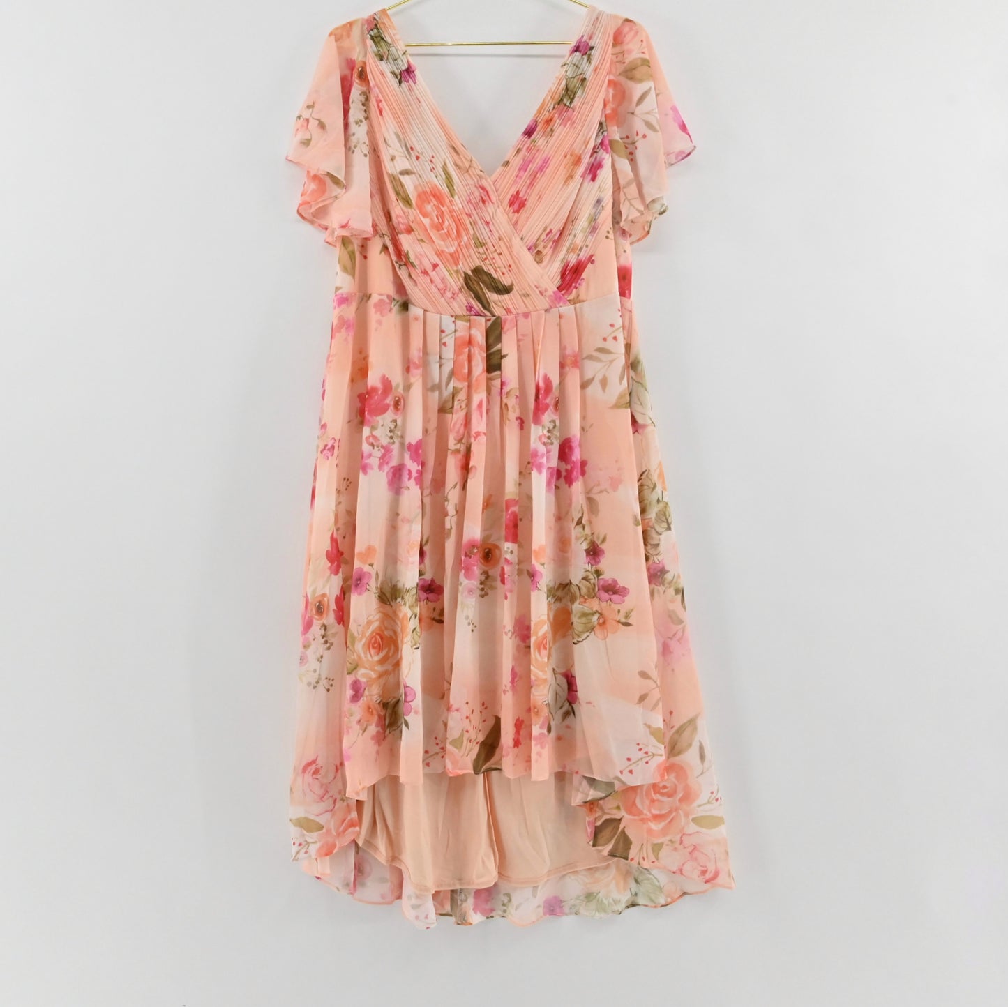 Ever Pretty Flowy Peach Floral Dress Size 20