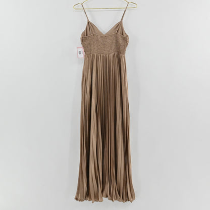 Lucyparis Gold Pleated Maxi Dress SIZE XS