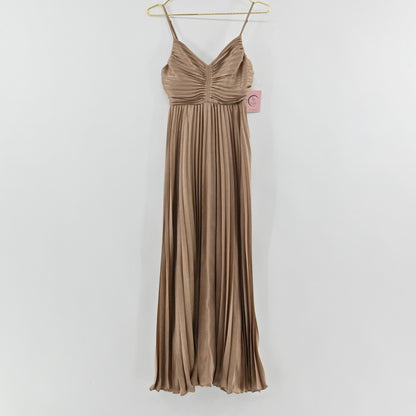 Lucyparis Gold Pleated Maxi Dress SIZE XS