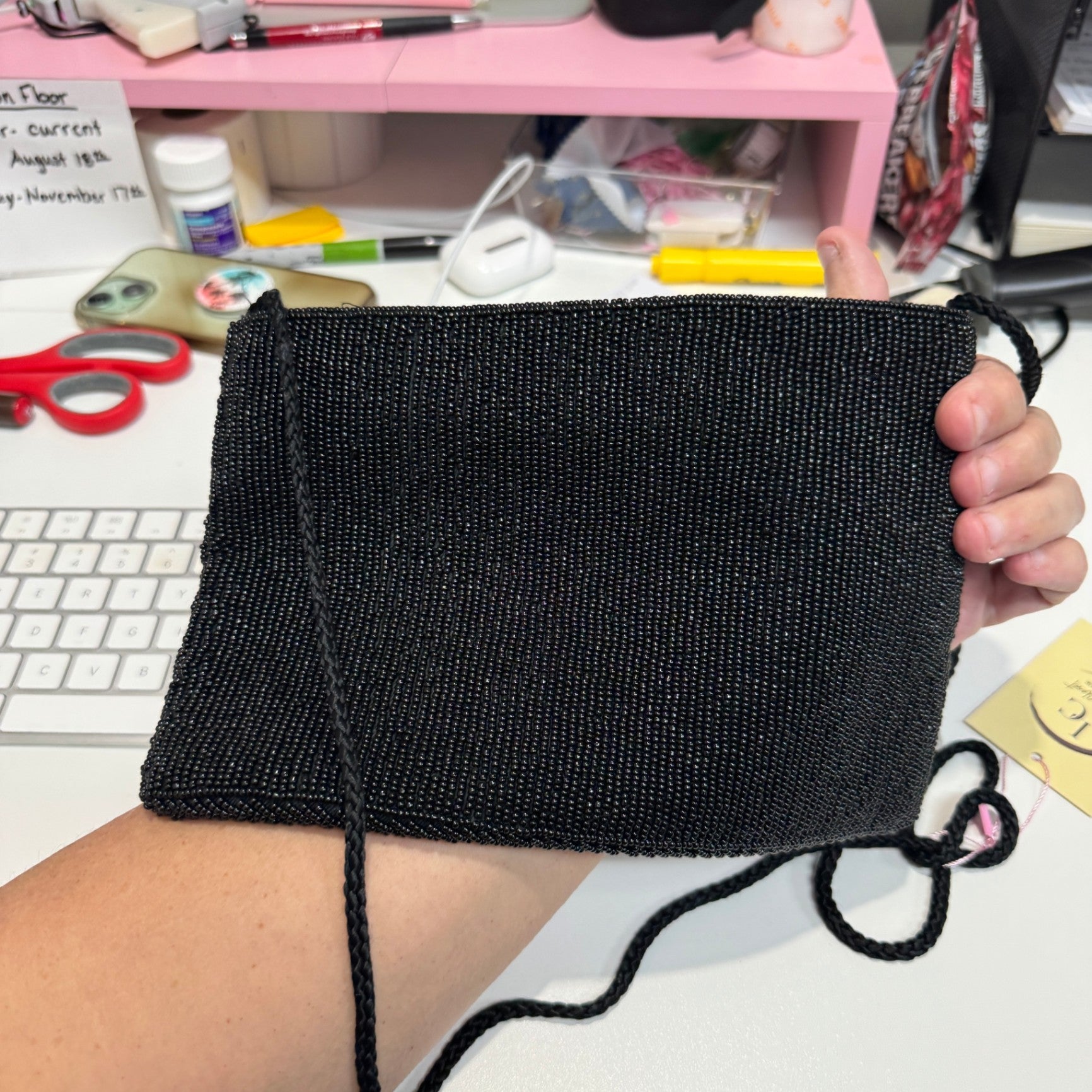 Vtg. Carla Marchi Hand-Beaded Evening Bag