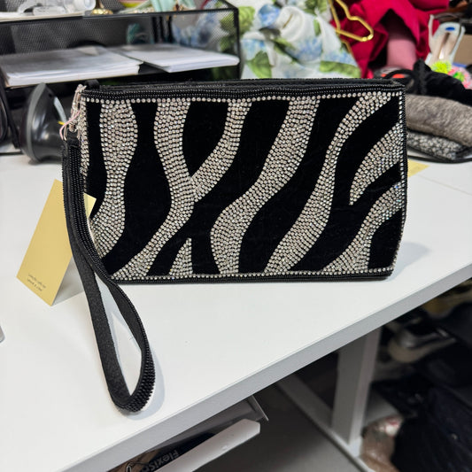 Mary Frances Zebra Wristlet