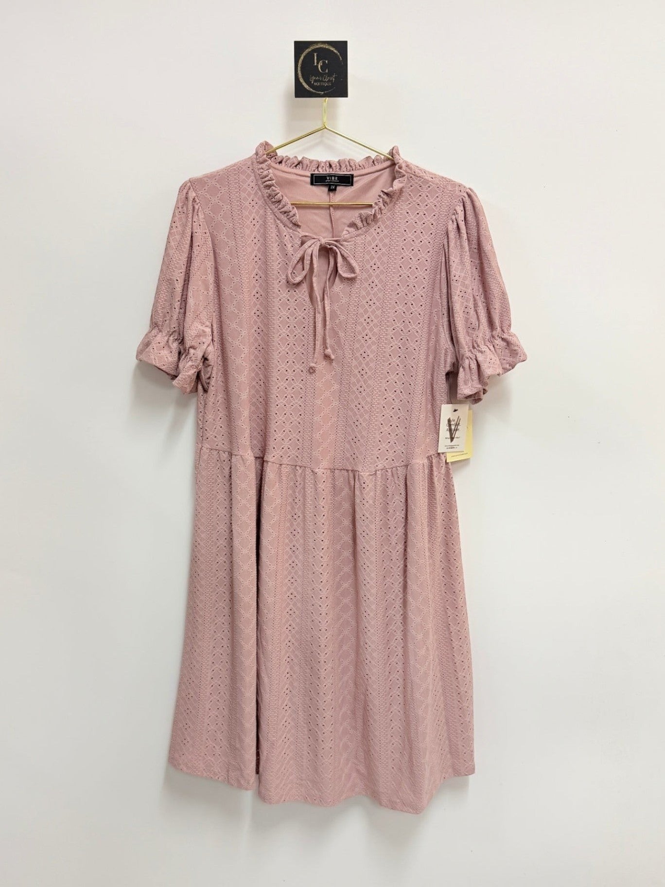 Vibe Blush Eyelet Dress Size 2X