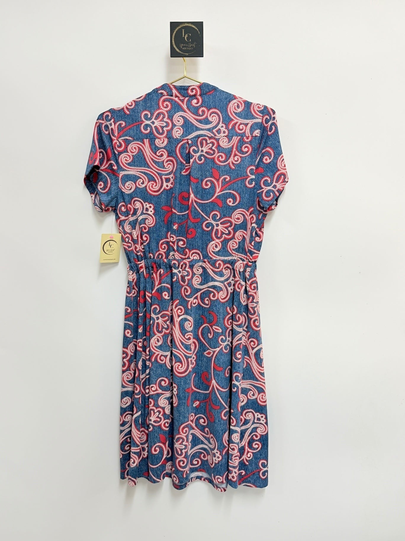Robert Louis Denim Print Dress Size M