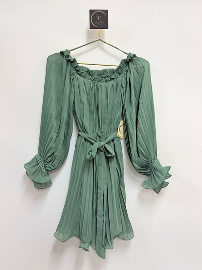 Vici Sage Pleated Dress Size XS