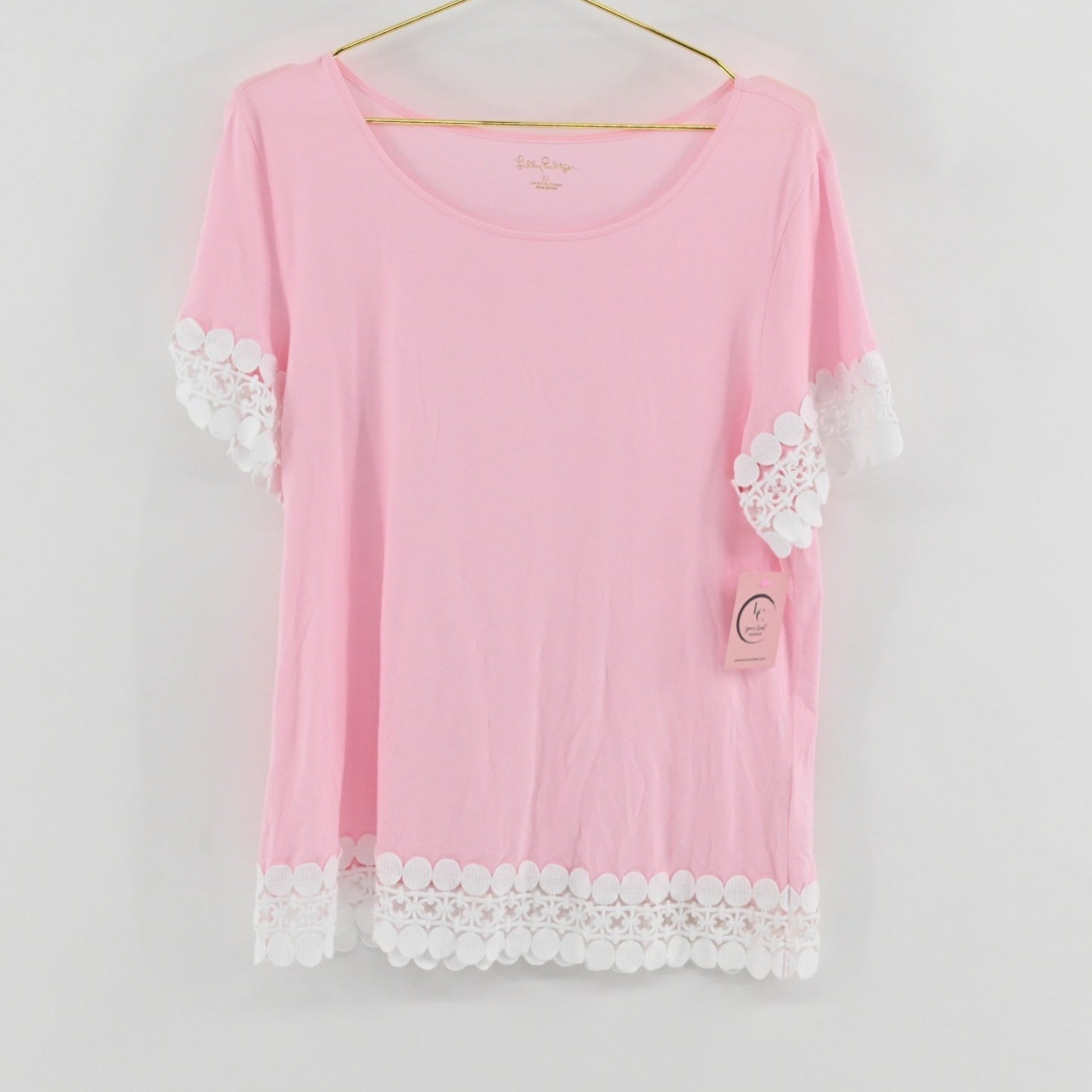 Lilly Pulitzer Pink/White Top SIZE XL