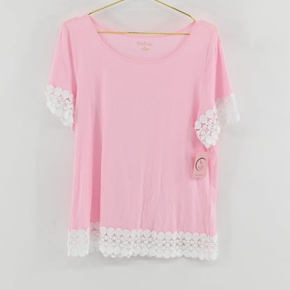 Lilly Pulitzer Pink/White Top SIZE XL
