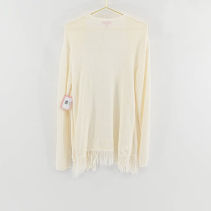Lilly Pulitzer White Fringe Cardigan SIZE XL