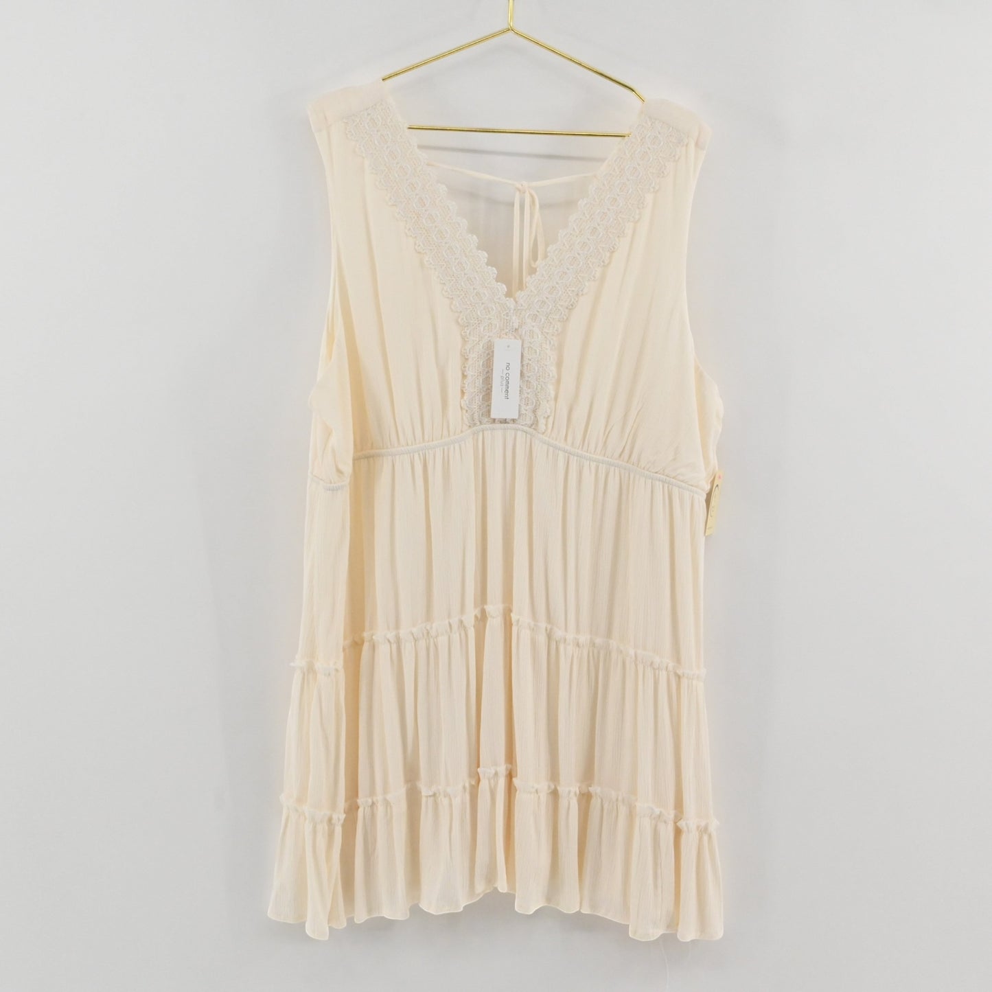 No Comment Cream Tiered Dress Size 3X