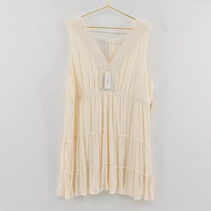 No Comment Cream Tiered Dress Size 3X