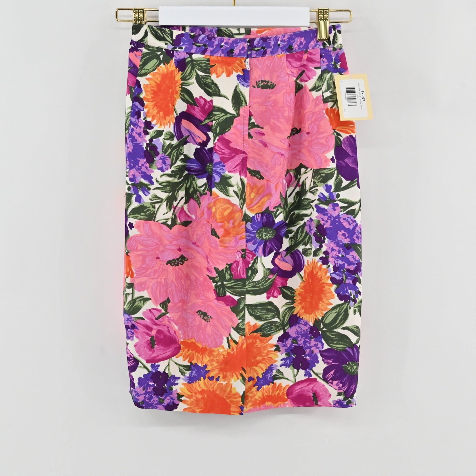 Gillian Floral 100% Silk Skirt Set Size 4