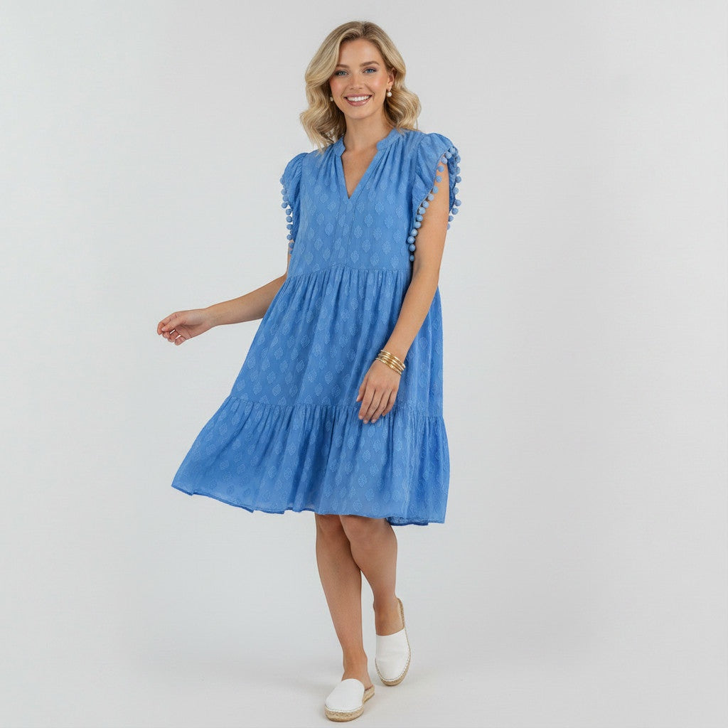 Lilly Pulitzer Blue Pom Pom Dress Size 2