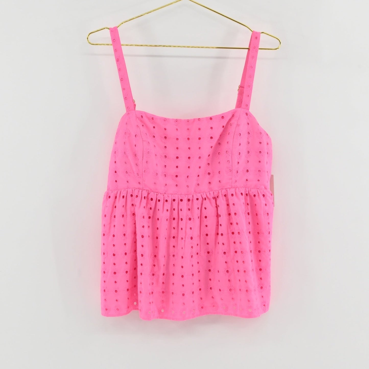 Lilly Pulitzer Michela Eyelet Pink Top SIZE 12