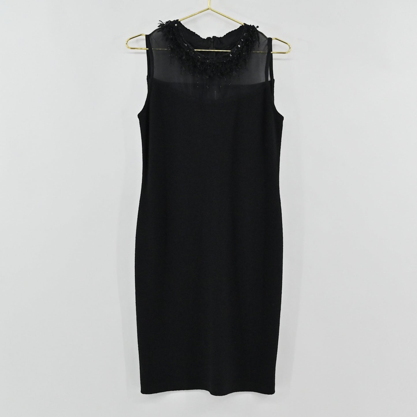 St John Black Fringe Dress Size 8