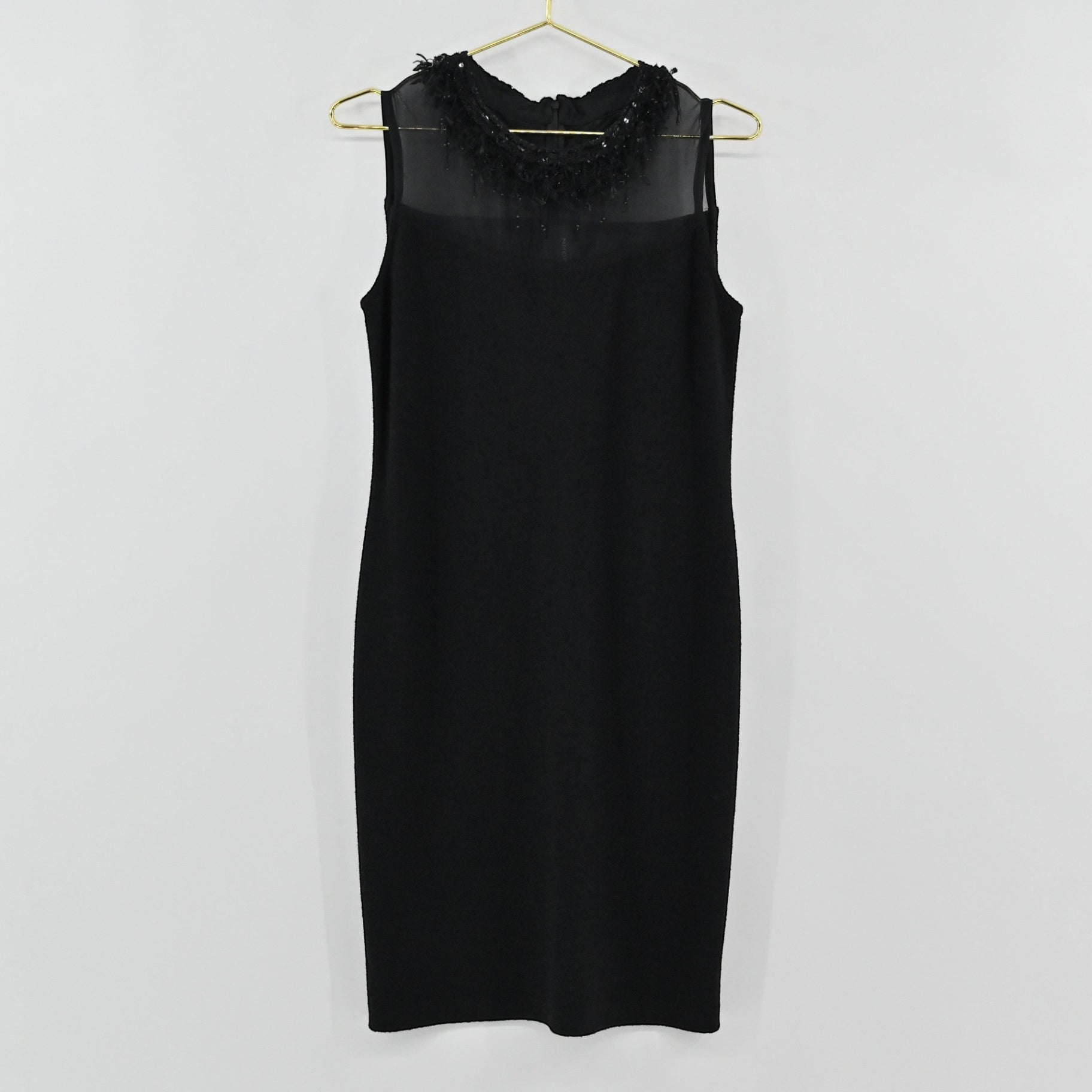 St John Black Fringe Dress Size 8