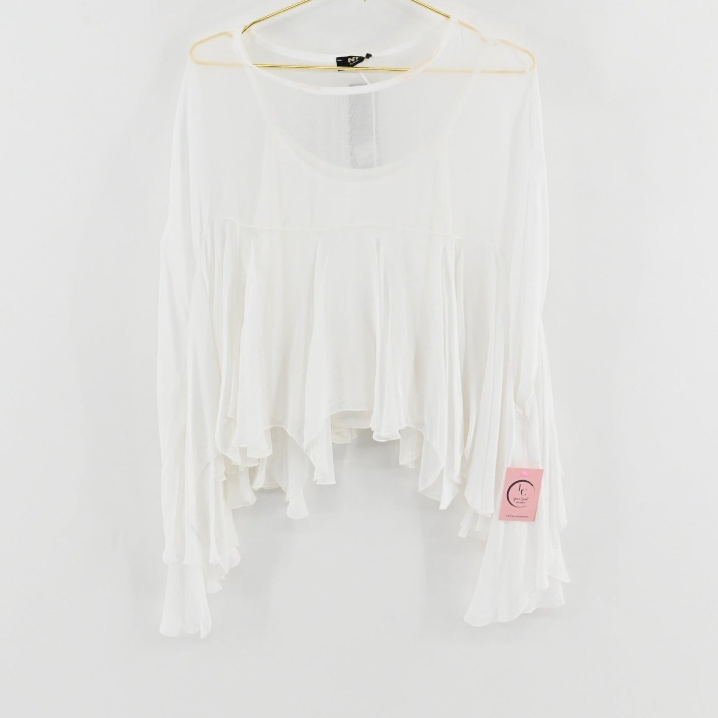 Amati White Silk Pants 2-Pc Set Size M