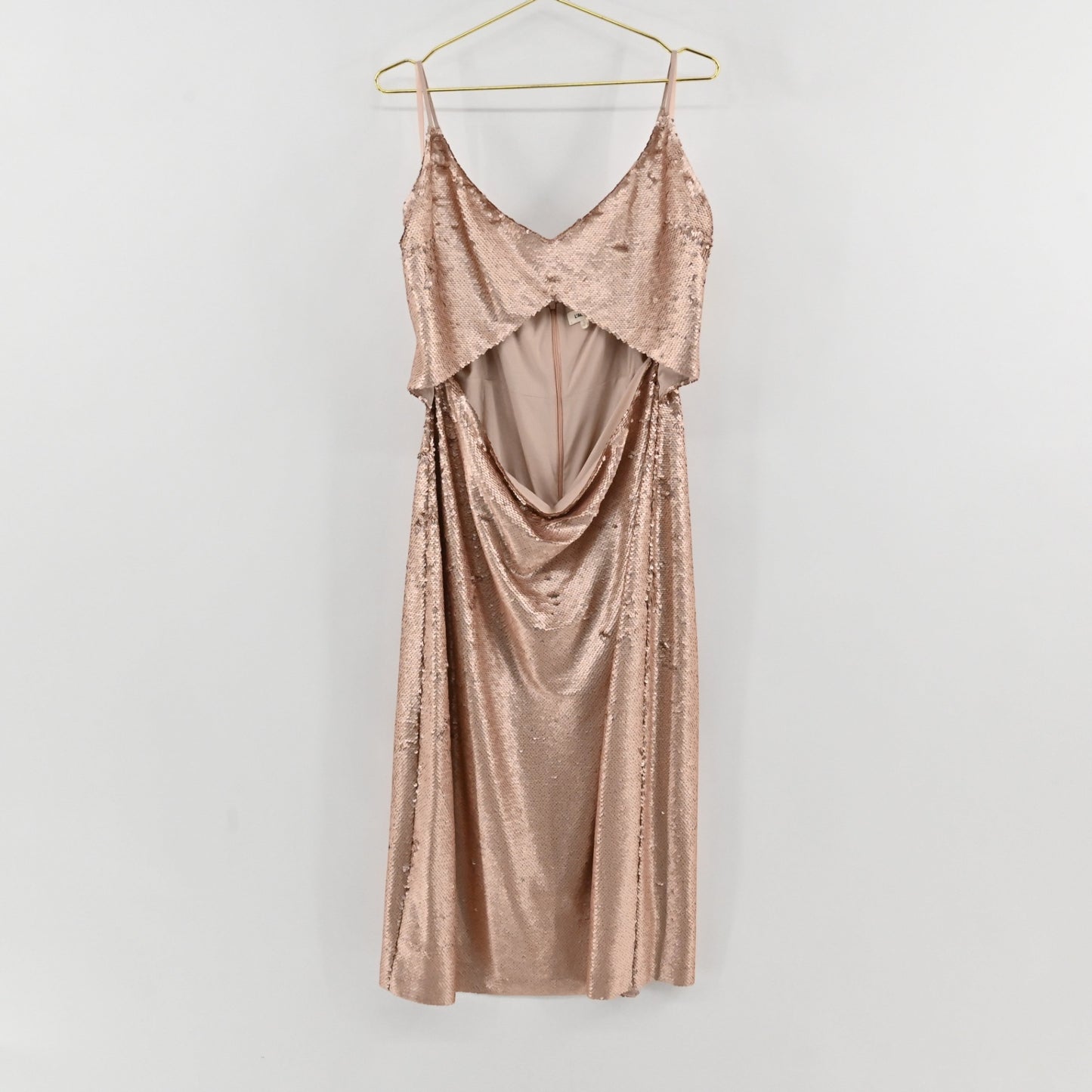 L'Agence Sequin Rose Gold Dress Size 18