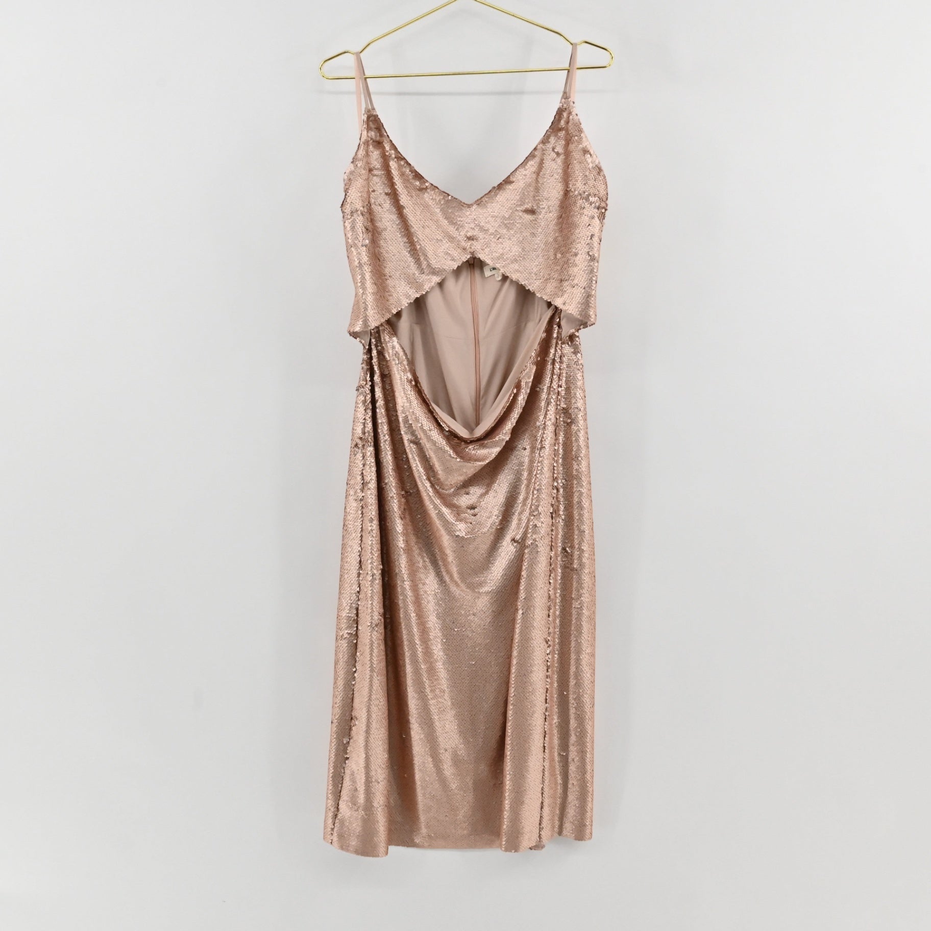 L'Agence Sequin Rose Gold Dress Size 18