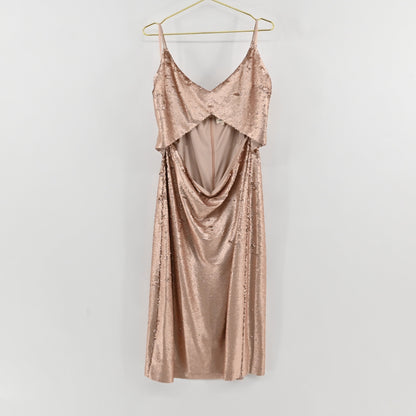 L'Agence Sequin Rose Gold Dress Size 18