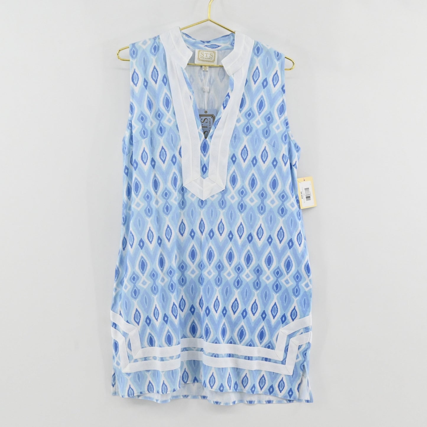 Sail To Sable Blue Ikat Dress Size XL