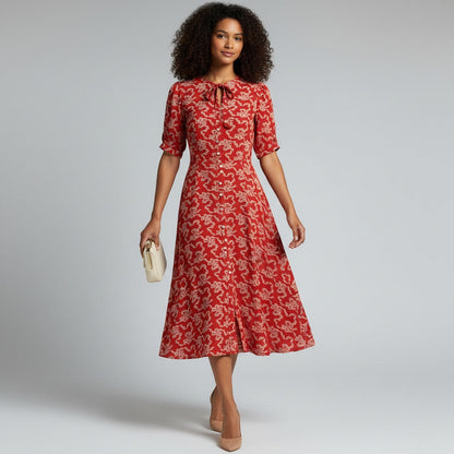 LK Bennett Red Bow Dress Size 8