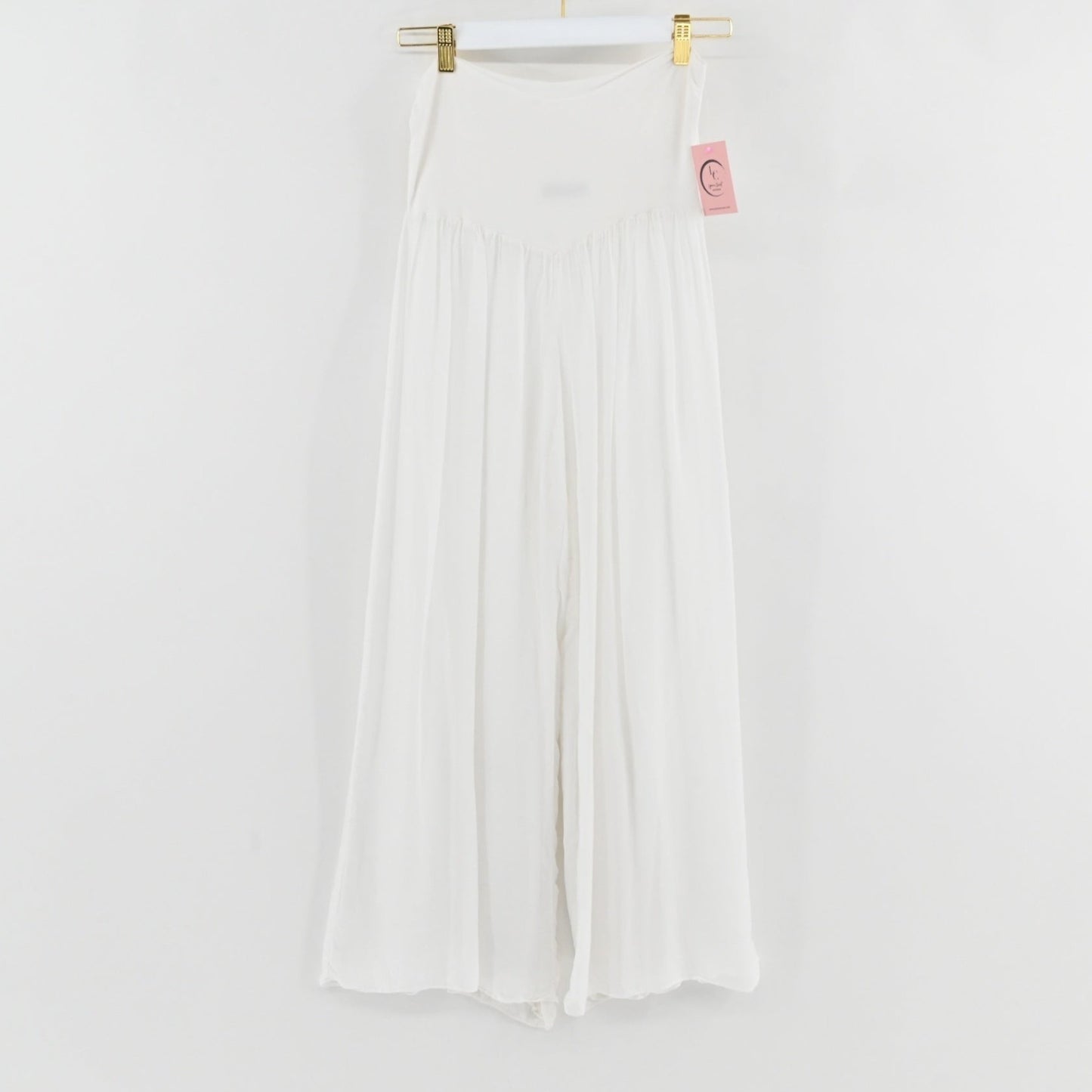 Amati White Silk Pants 2-Pc Set Size M