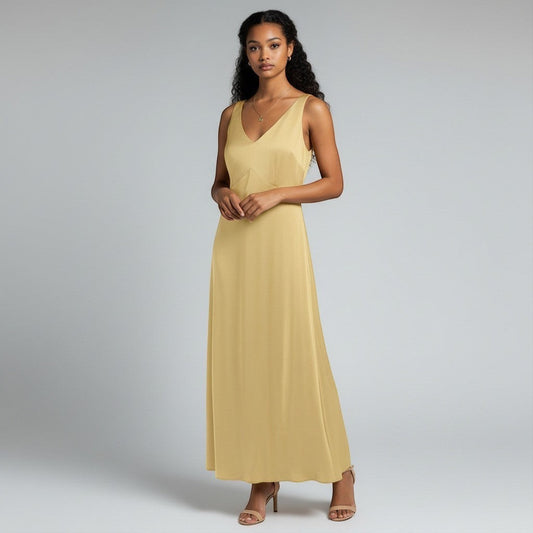 Ingrid + Isabel Yellow Satin Dress Size XL
