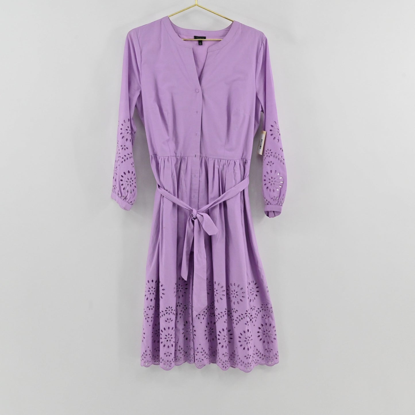 Talbots Purple Eyelet Midi Dress Size 12
