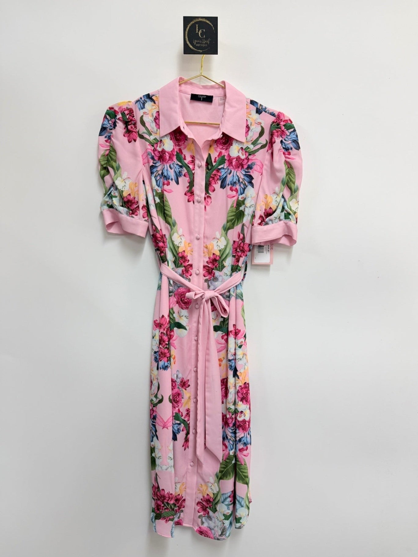 Tahari Floral Pink Dress Size XS