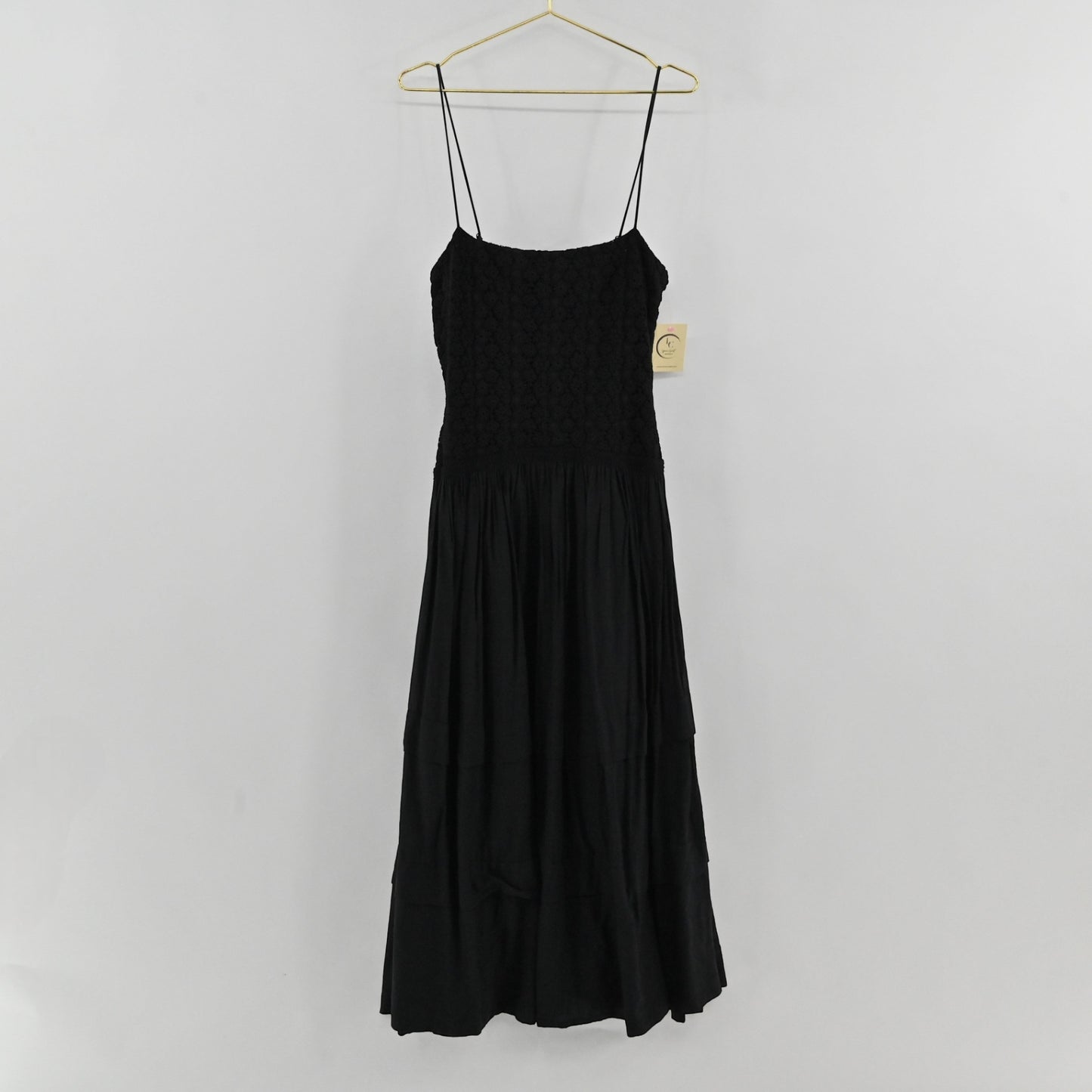 Tanya Taylor Black Crochet Dress Size 14