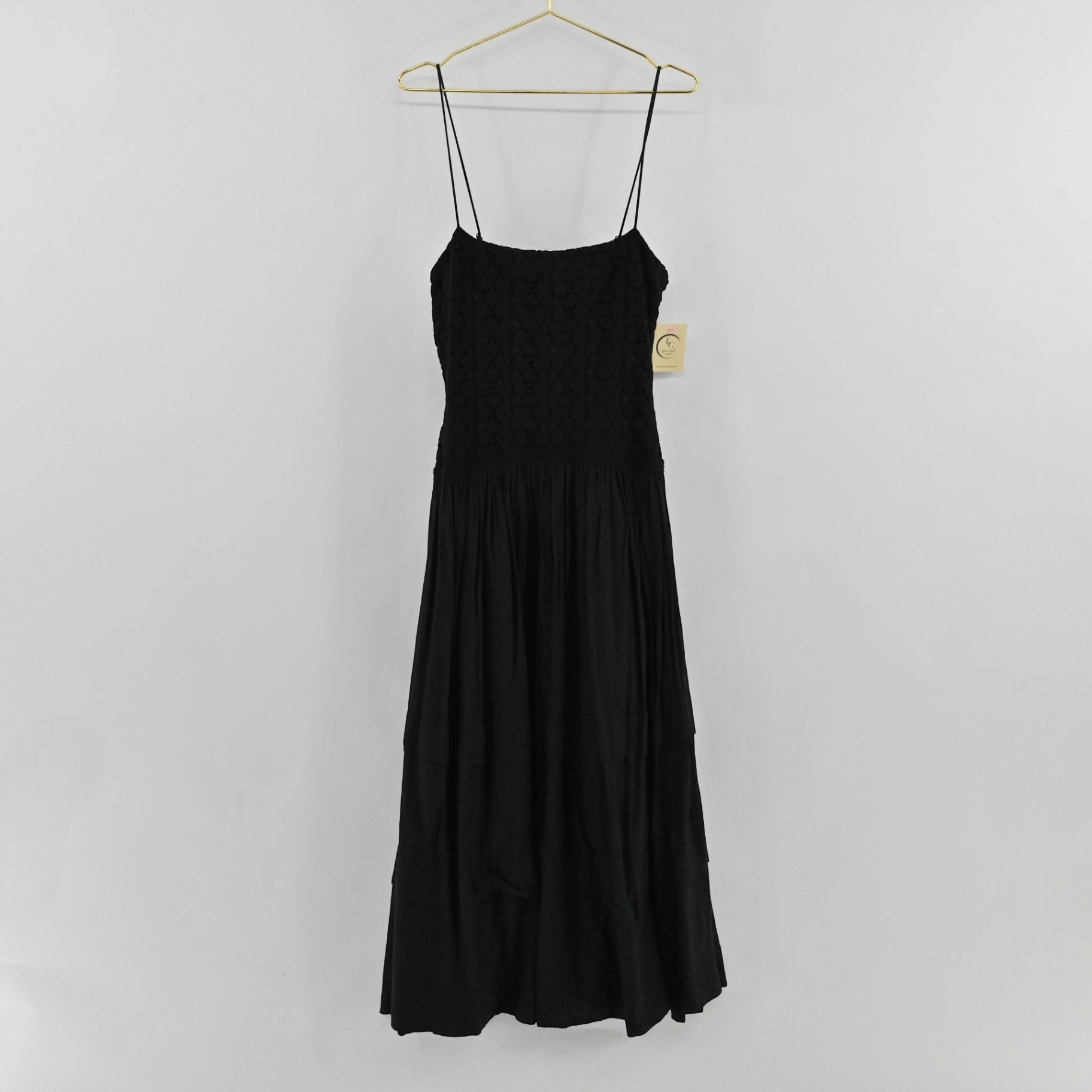 Tanya Taylor Black Crochet Dress Size 14