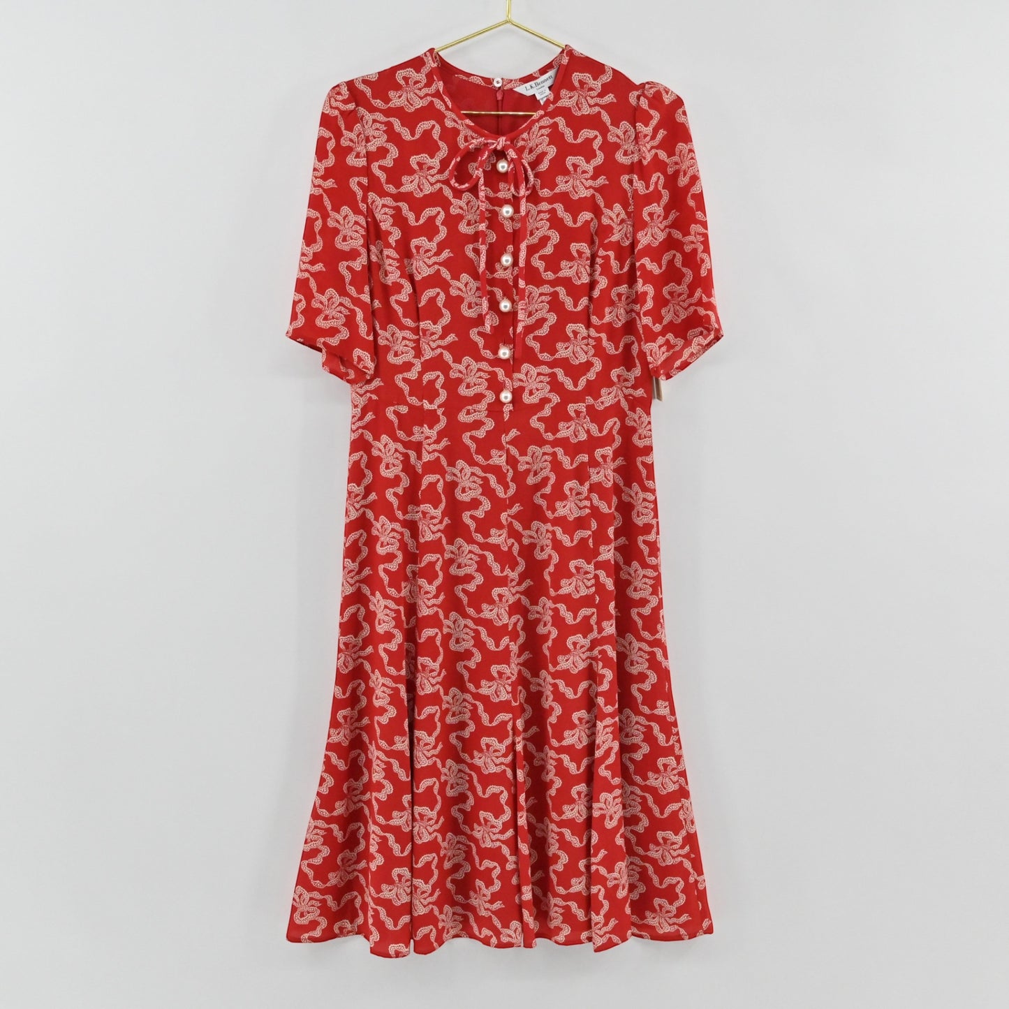 LK Bennett Red Bow Dress Size 8