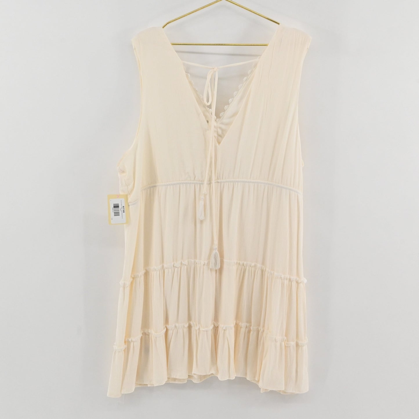 No Comment Cream Tiered Dress Size 3X