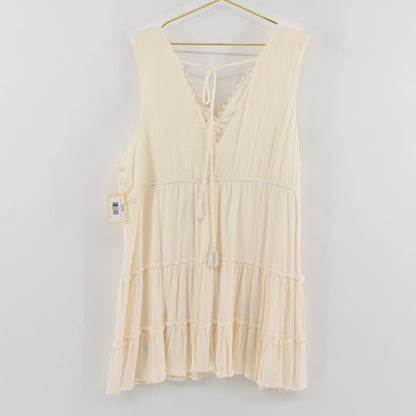 No Comment Cream Tiered Dress Size 3X