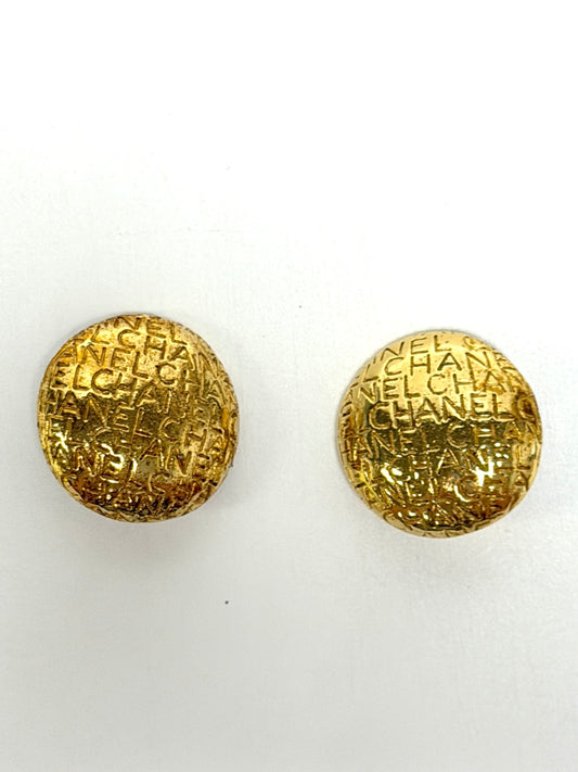Vtg 80/90s Chanel Clip-on Gold Earrings