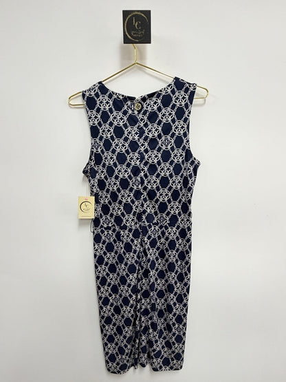 Tory Burch Navy Chain Print Dress Size M