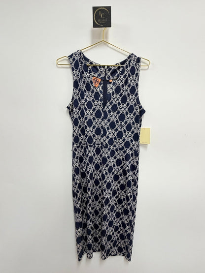 Tory Burch Navy Chain Print Dress Size M