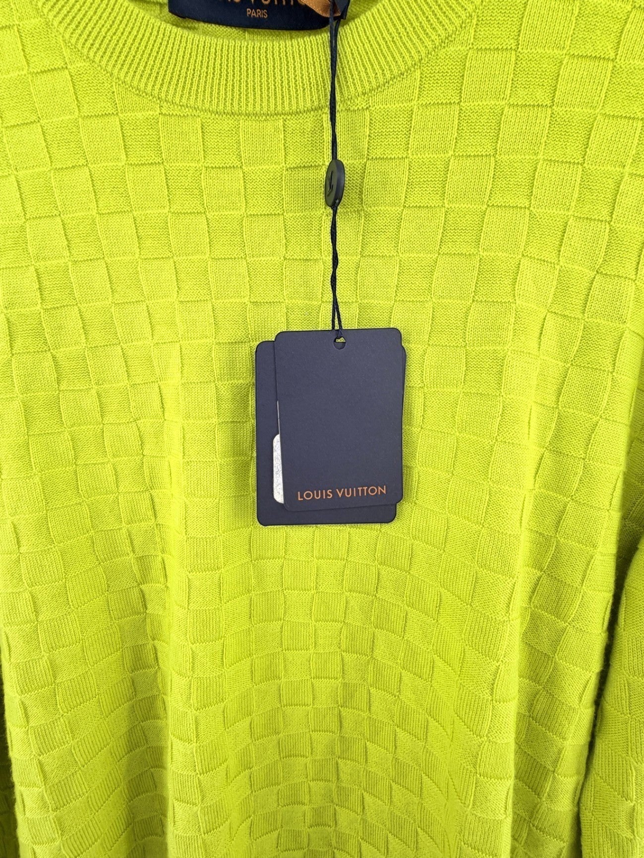 Louis Vuitton Lime Damier Sweater Size M