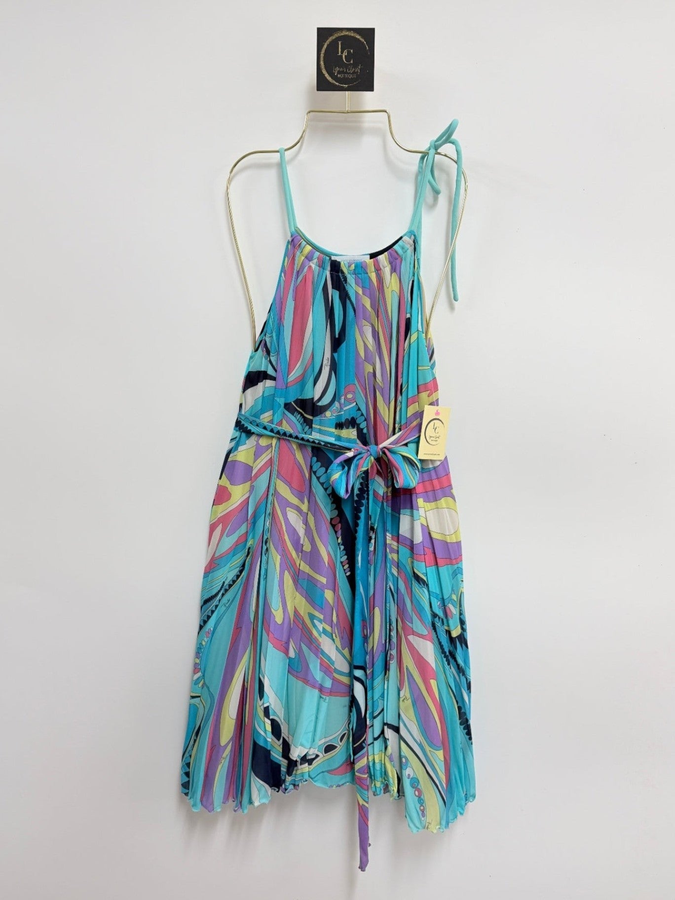 Y2K Emilio Pucci Pleated Print Dress Size 8