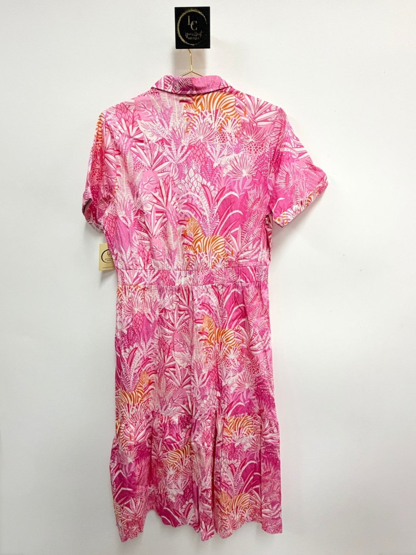 Sheridan French Bubblegum Zebra Dress Size L