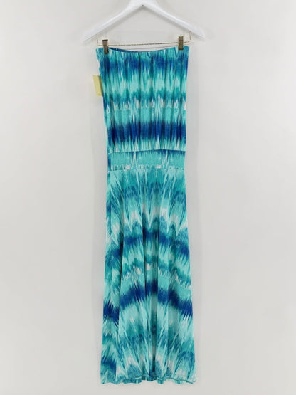 Veronica M Watercolor Strapless Maxi Size S