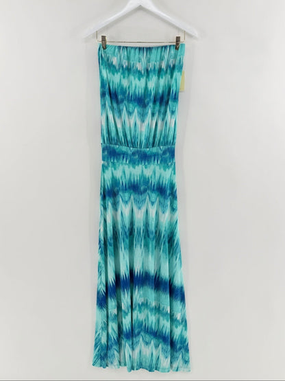 Veronica M Watercolor Strapless Maxi Size S